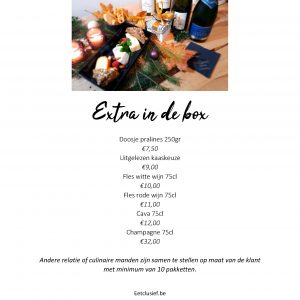 Andere feestboxen mogelijk of extra in de box
